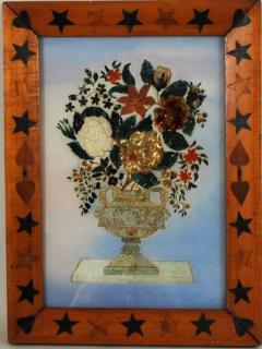 Appraisal: Reverse Glass Painted Tinsel Picture Reverse glass painted tinsel picture