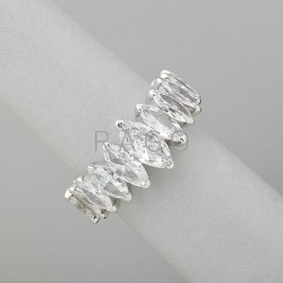 Appraisal: MARQUISE CUT DIAMOND PLATINUM ETERNITY BAND Twenty-two graduated bright marquise