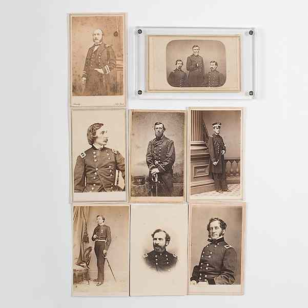 Appraisal: Civil War CDVs of Union Generals Naval Figures Lot of