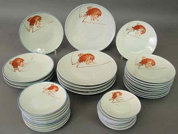 Appraisal: Thirty-nine Japanese lobster plates various sizes largest dia