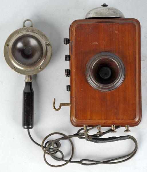 Appraisal: Early Compact Telephone Description Circa Appears to be cherry wood