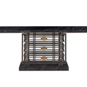 Appraisal: A French Steel and Marble Console Table Circa - Height