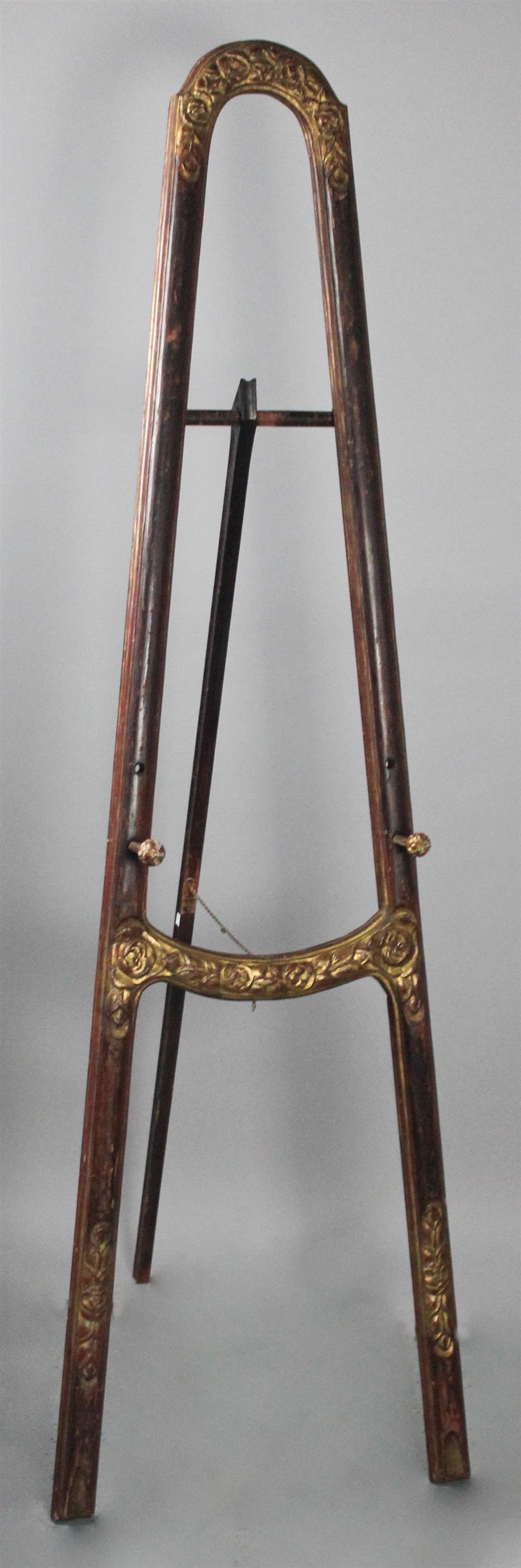 Appraisal: PARCEL GILT AND EBONIZED ART NOUVEAU STYLE EASEL with a