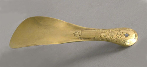 Appraisal: Gorham K yellow gold shoe horn approx troy oz