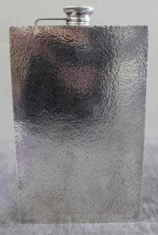 Appraisal: STERLING Large Signed Arts and Crafts Flask Sterling hammered flask