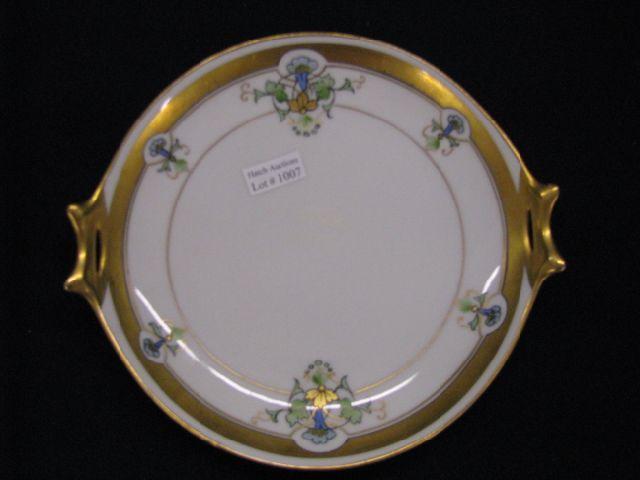 Appraisal: Pickard Handpainted Porcelain Dish fine floral gold