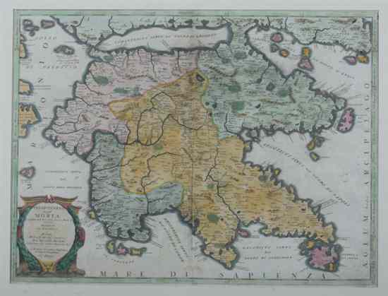 Appraisal: CORONELLI PELOPONNESO HOGGIDI MOREA Circa Double-page engraved map x in