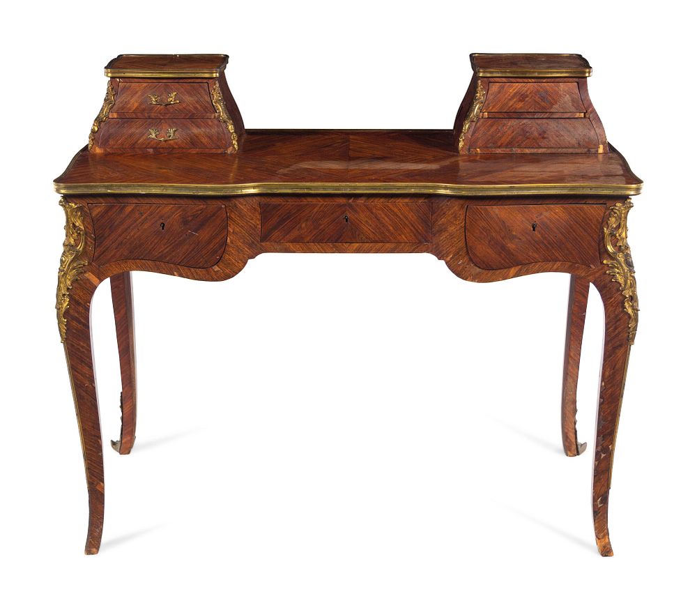 Appraisal: A Louis XV Style Gilt Bronze Mounted Kingwood Bureau a