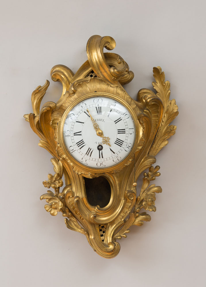 Appraisal: LOUIS XV STYLE ORMOLU CARTEL CLOCK The face inscribed 'Jules