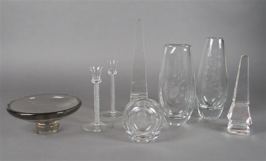 Appraisal: A Collection of Swedish Glass Articles Height of tallest inches