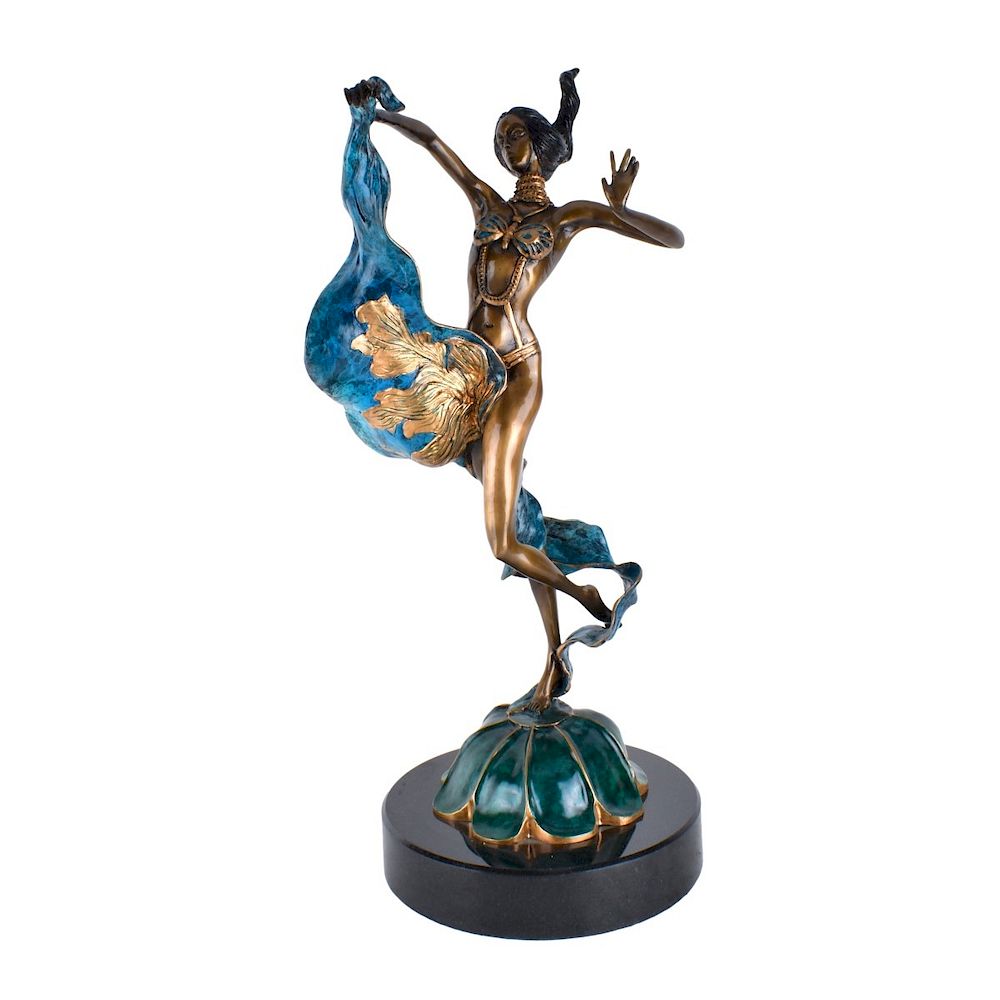 Appraisal: Sergey Bronze Dancer Sergey Kazaryn Russian th C Polychrome bronze