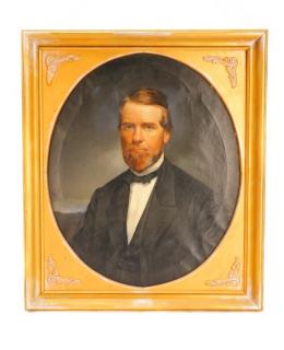 Appraisal: American School Portrait of a Man Oval O C American