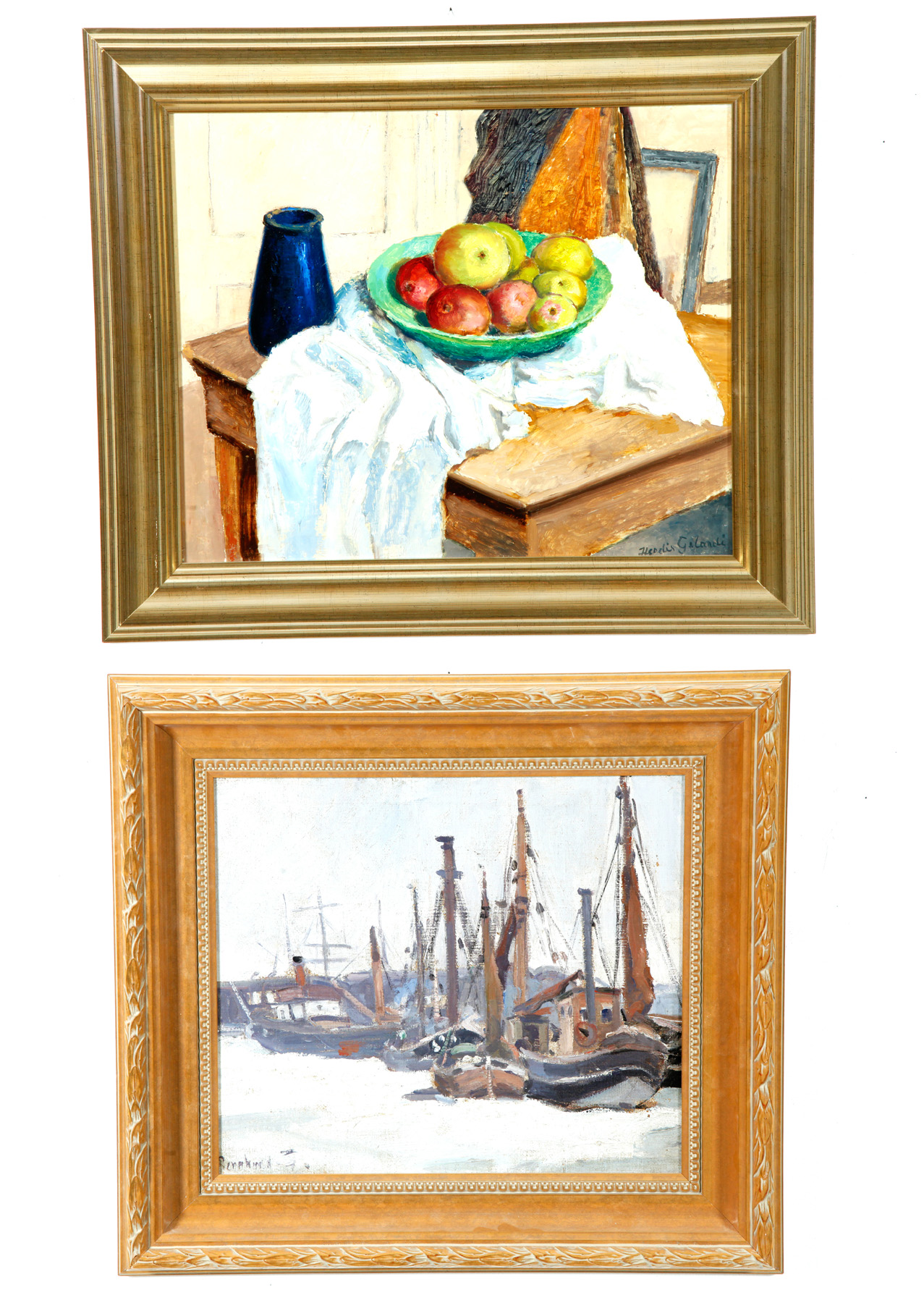 Appraisal: TWO PAINTINGS BY DANISH ARTISTS Oils on masonite signed at