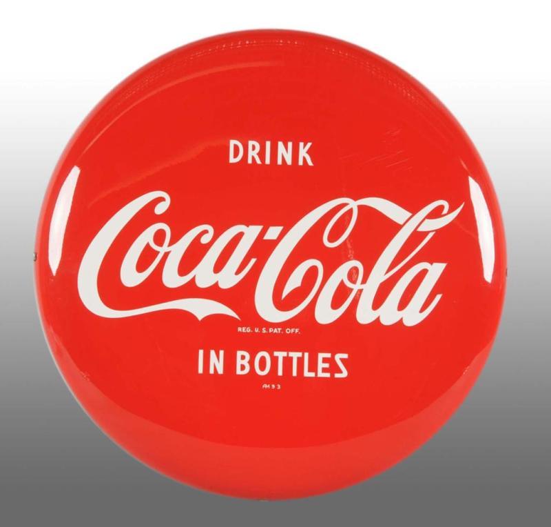 Appraisal: Tin Coca-Cola Button Sign Description In Bottles version with original