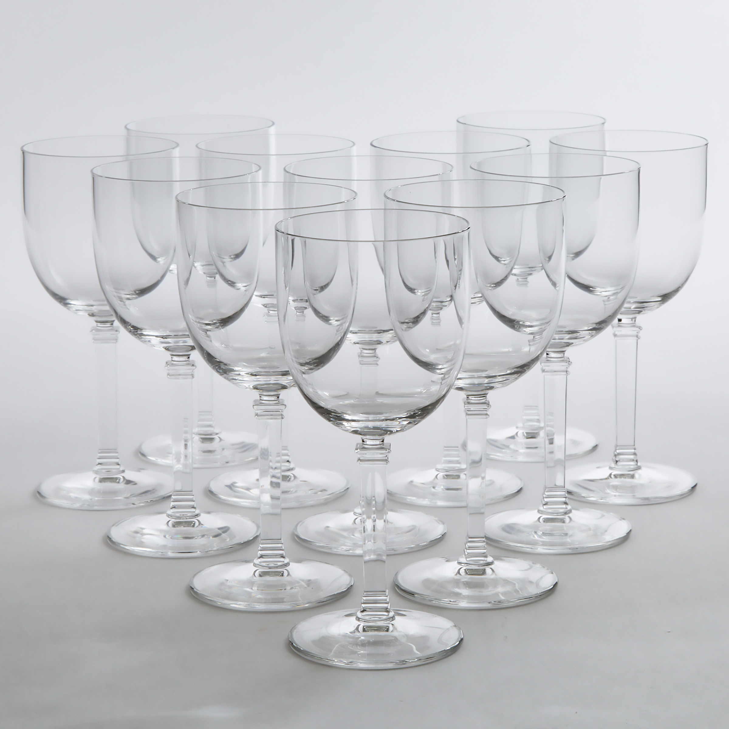 Appraisal: Set of Twelve Tiffany 'Hampton' Pattern Wine Glasses th century