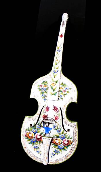 Appraisal: An Italian earthenware decorative cello height in width in depth