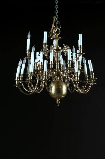 Appraisal: Fine Colonial Metalcrafters Tyler Texas Solid Antiqued Brass Twelve-Light Chandelier