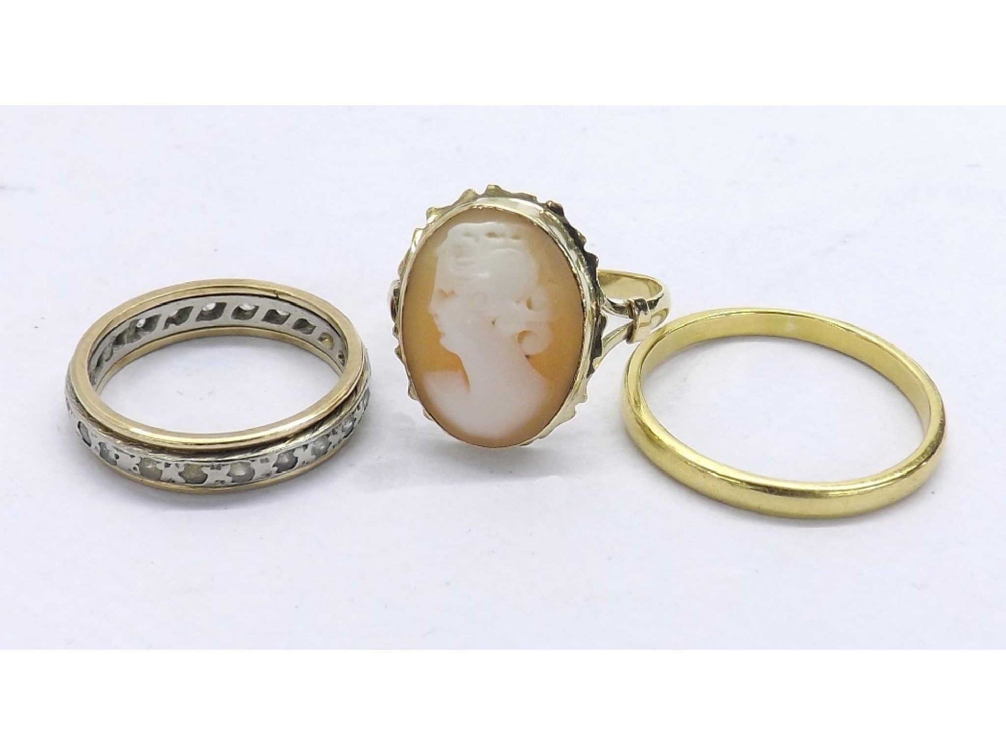 Appraisal: ct wedding band ring gm ct cameo ring gm also