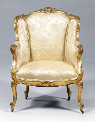 Appraisal: Louis XV style berg egrave re shell and foliate carved