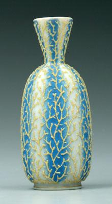 Appraisal: Satin glass coralene vase alternating bands of blue and cream