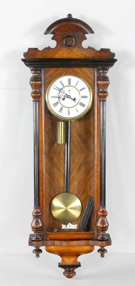 Appraisal: - Vienna Regulator Clock Vienna regulator clock with ornate crest