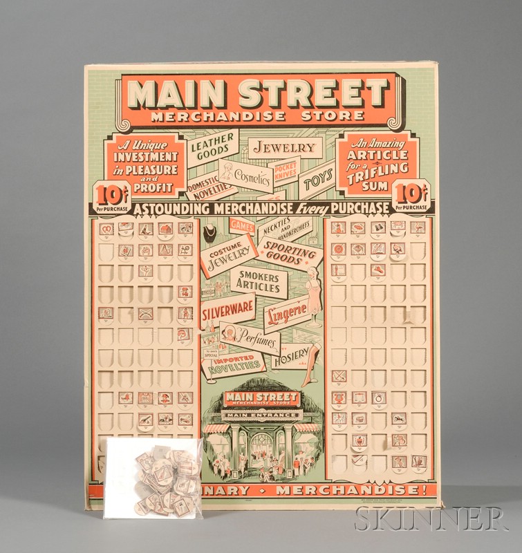 Appraisal: Lithographed Cardboard Main Street Merchandise Store c freestanding unit remove