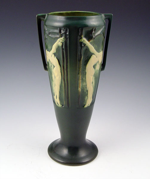 Appraisal: ROSEVILLE NUDE PANEL VASE '' high professional restoration