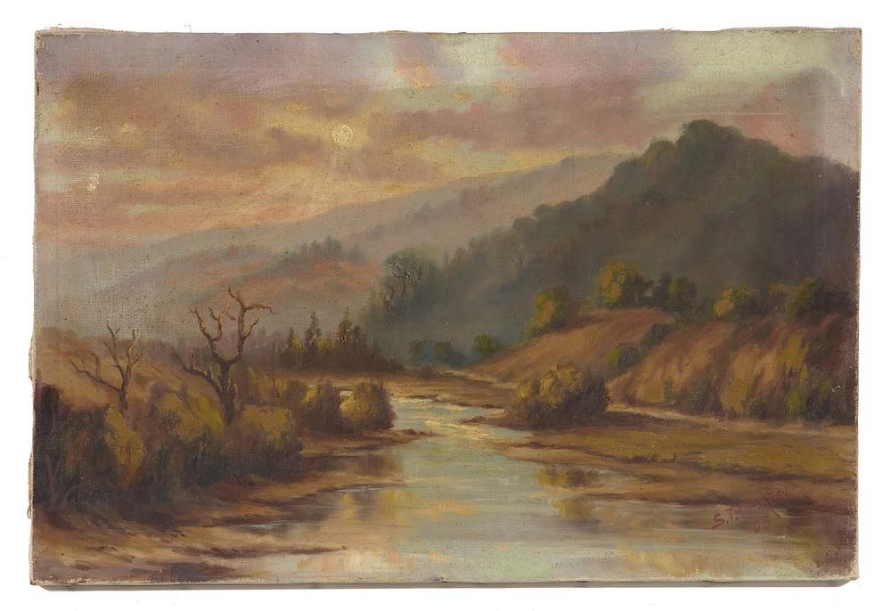 Appraisal: Sidney Tilden Daken Landscape oil on canvas ' Sidney Tilden