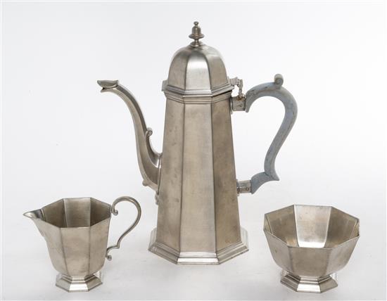 Appraisal: Sale Lot A Gorham Pewter Partial Tea Service second half