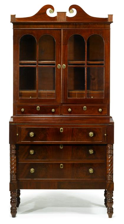 Appraisal: Late Federal mahogany secretary bookcasenew england circa