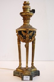 Appraisal: GILT METAL EMPIRE STYLE LAMP BASE