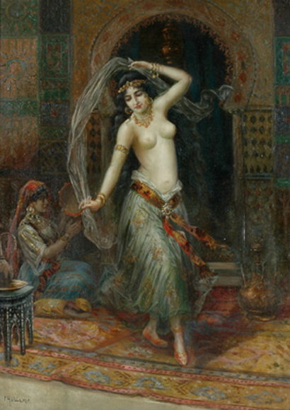 Appraisal: F H llerer lAustrian late th century Dancing Odalisque oil