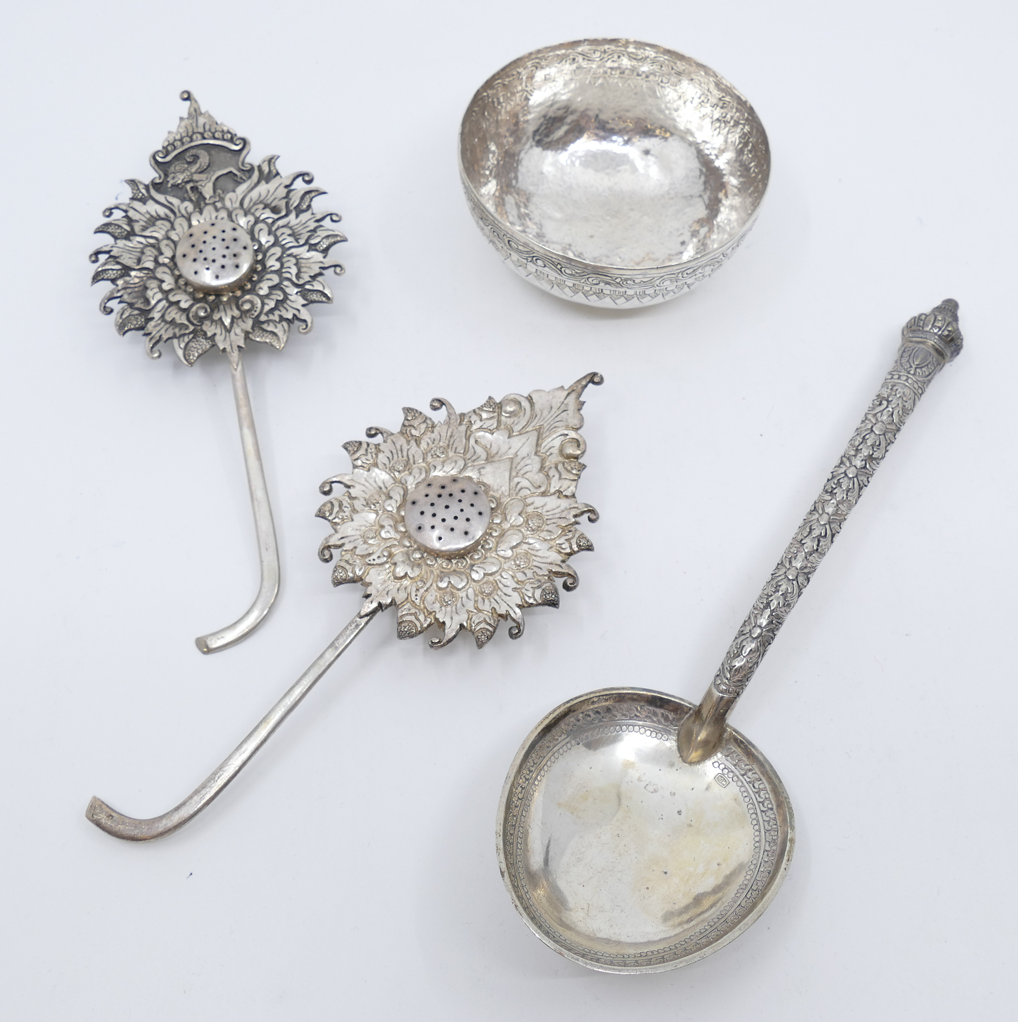 Appraisal: pc Malaysian Silver Items- g TW- Includes eleborate spoon ''