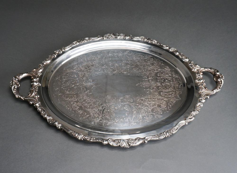 Appraisal: WALLACE 'BAROQUE' SILVERPLATE TRAY L HANDLE TO HANDLE IN CM