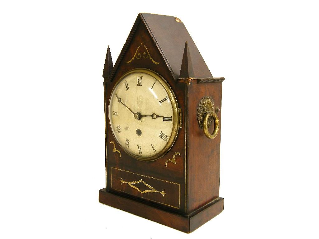 Appraisal: French brass four glass two train mantel clock the S