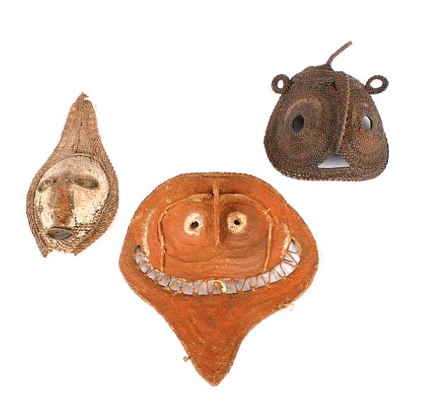 Appraisal: A group of six New Guinea basketry masks height of