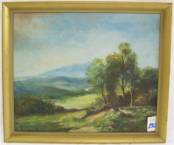 Appraisal: GERMAN SIGNED OIL ON CANVAS Landscape titled verso Jsar Valley