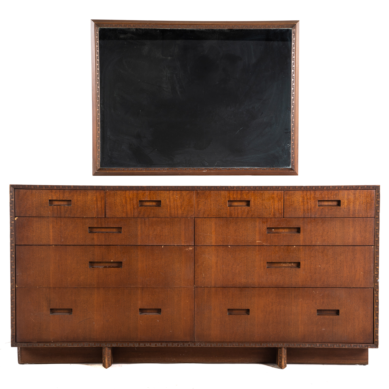 Appraisal: FRANK LLOYD WRIGHT DESIGNED DRESSER MIRROR By Heritage Henredon mahogany