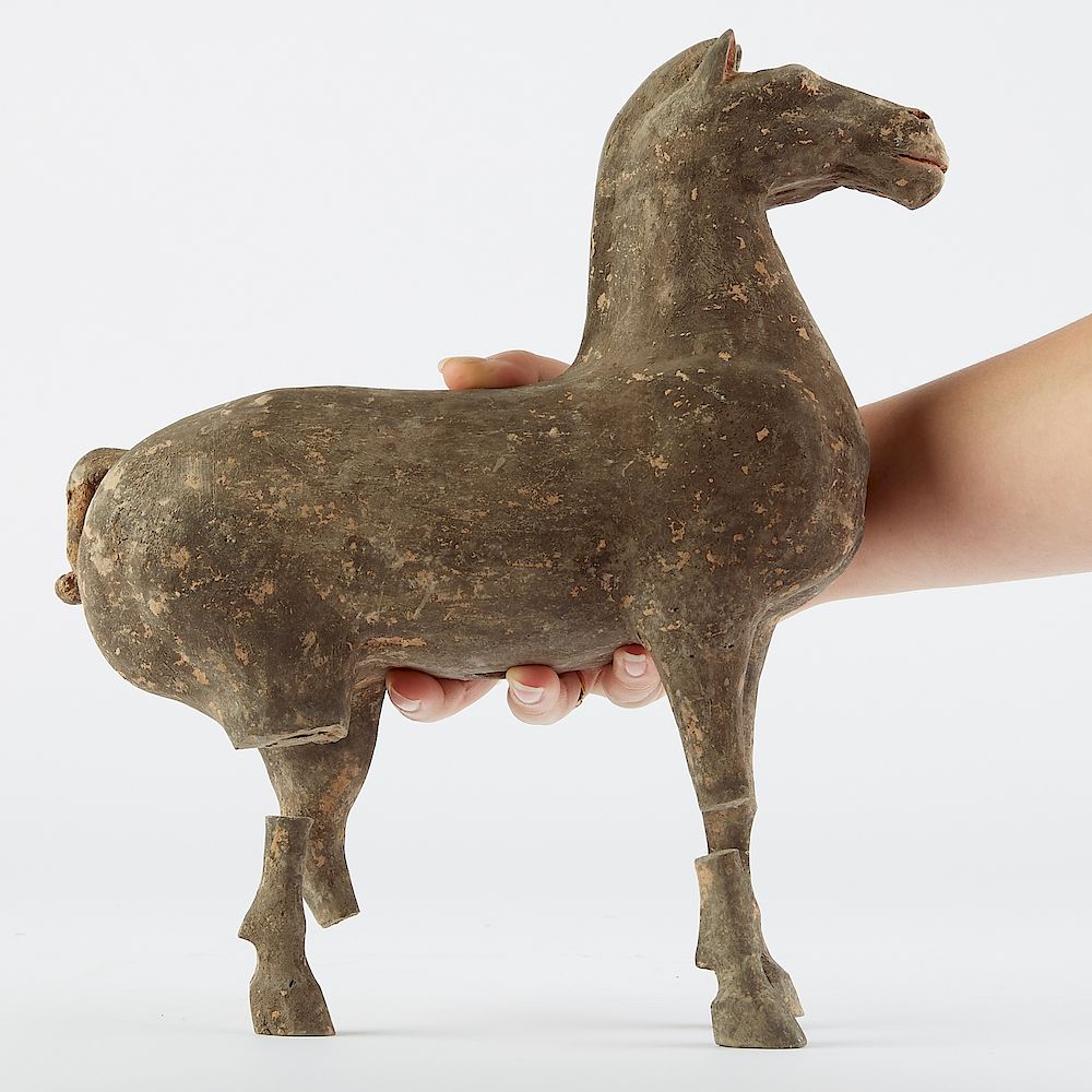 Appraisal: Chinese Han Dynasty Ceramic Horse Chinese Han Dynasty polychrome ceramic