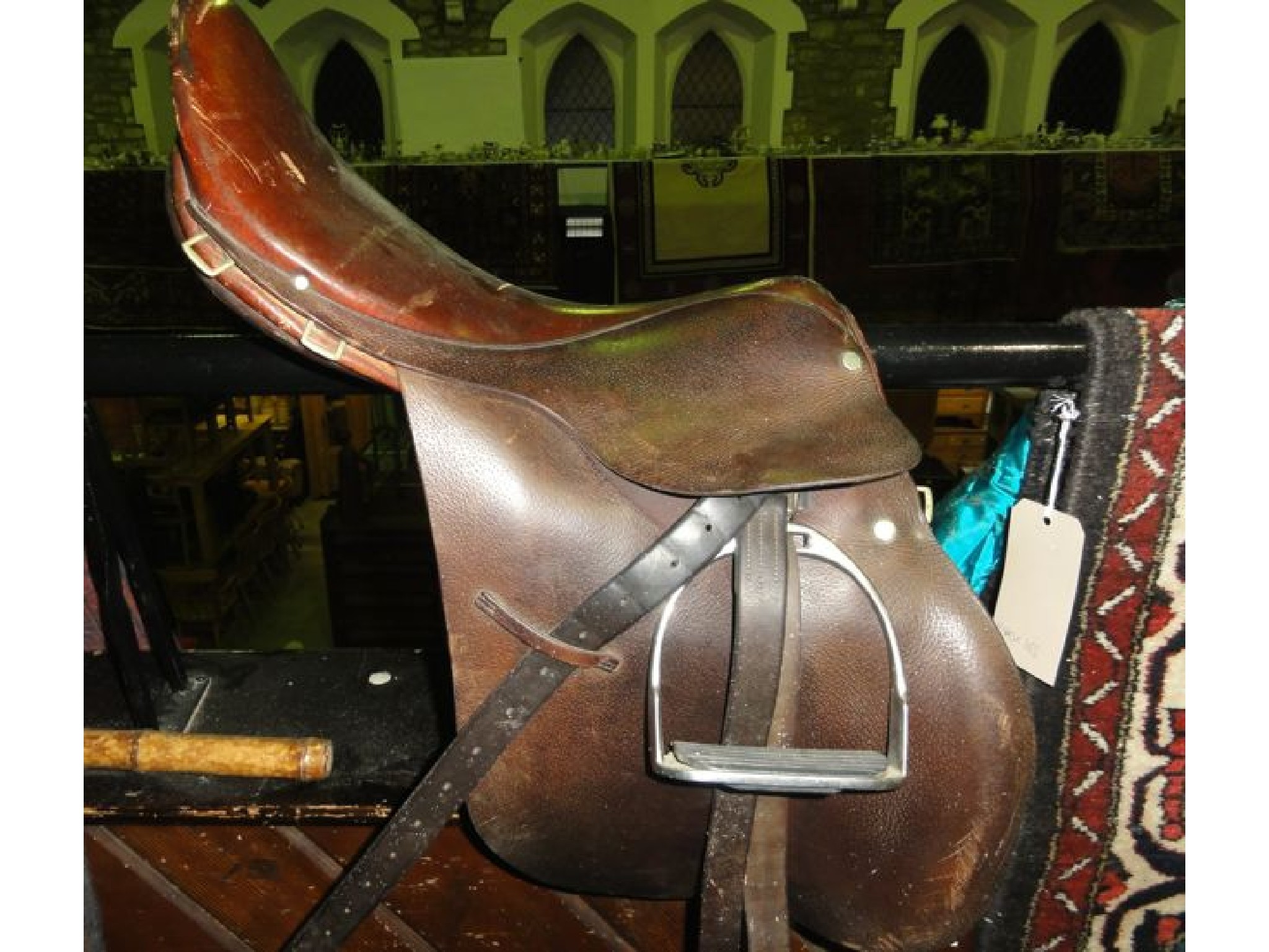 Appraisal: A vintage leather saddle