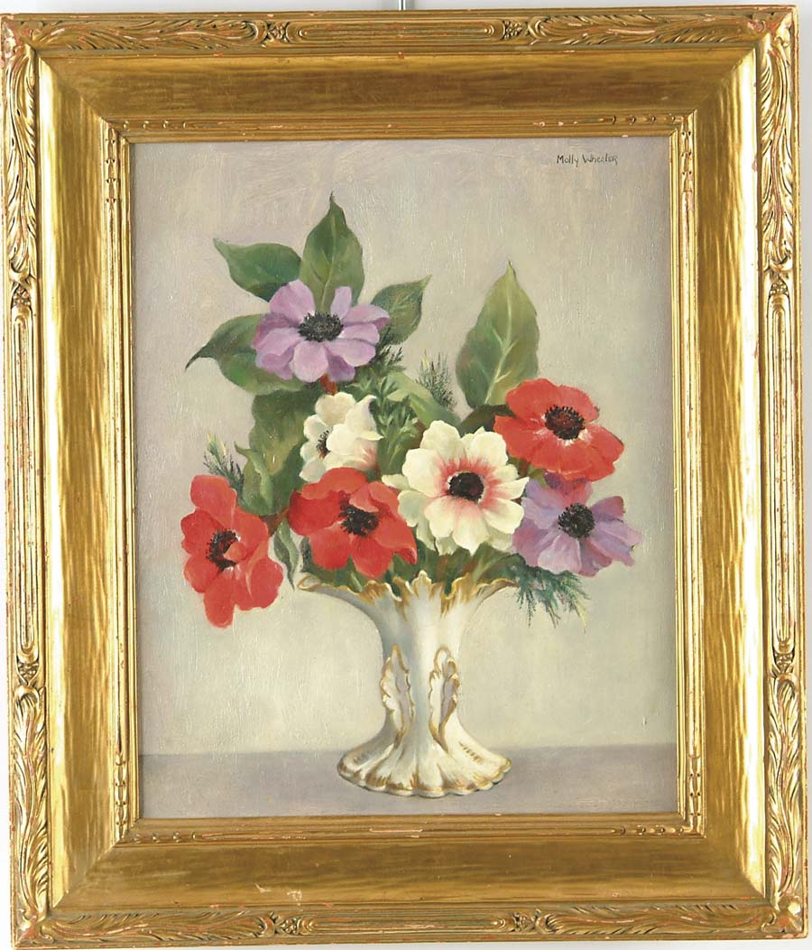 Appraisal: MOLLY WHEELER WOOD American th C STILL LIFE WITH POPPIES