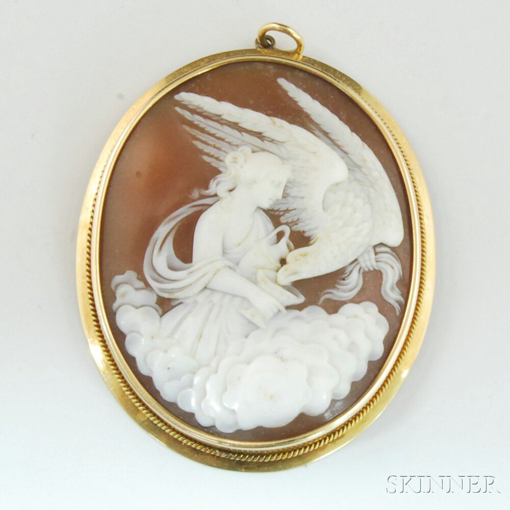 Appraisal: Zeus and Hebe Cameo Pendant dwt lg in Estimate -