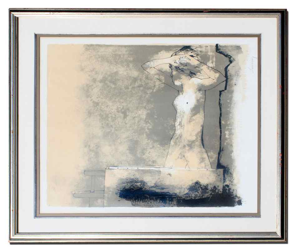 Appraisal: JANSEM Jean French - ''Model'' Reclining Nude Lithograph sight size