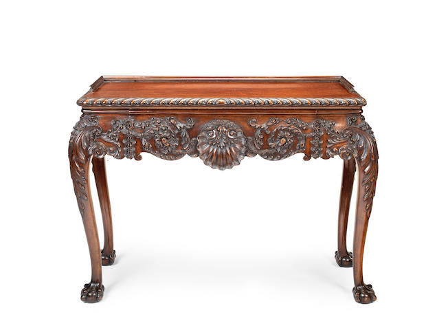 Appraisal: A George II style mahogany side table with three quarter