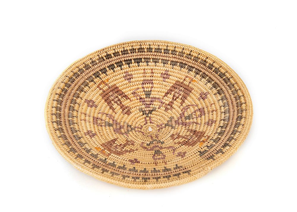 Appraisal: Jonathon Black Navajo Basket with Eagles and Yei Dancer Jonathon