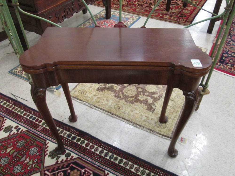 Appraisal: QUEEN ANNE STYLE MAHOGANY CONSOLE GAME TABLE English c the