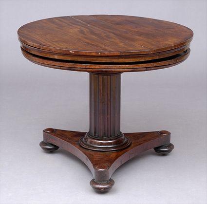 Appraisal: GEORGE IV MAHOGANY ADJUSTABLE DUMBWAITER The -tier pop-up top fluted