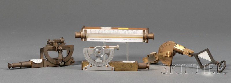 Appraisal: Three Inclinometers and Clinometer by Various Makers the clinometer by