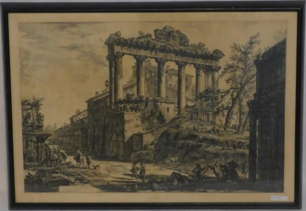 Appraisal: GIOVANNI BATTISTA PIRANESI - ITALY framed and glazed black and