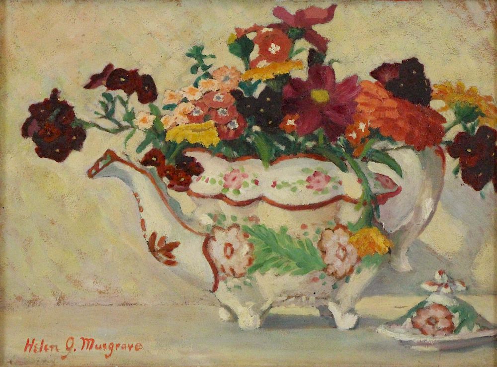 Appraisal: HELEN GREENE MUSGRAVE AMERICAN b Oil on Board The Teapot